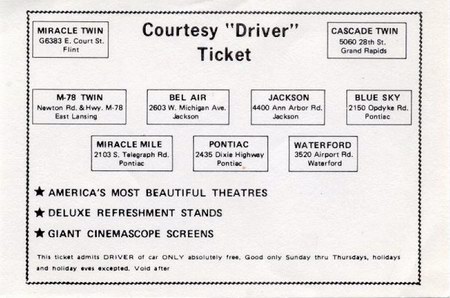 Waterford Drive-In Theatre - Courtesy Ticket